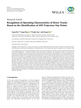 Recognition of Operating Characteristics of Heavy Trucks Based on the Identification of GPS Trajectory Stay Points