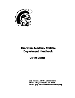 Thornton Academy Athletic Department Handbook 2019-2020