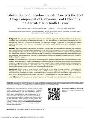 Tibialis Posterior Tendon Transfer Corrects the Foot Drop Component