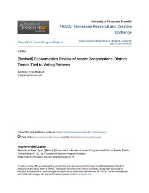 Econometrics Review of Recent Congressional District Trends Tied to Voting Patterns
