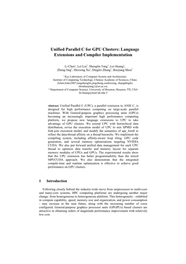 Unified Parallel C for GPU Clusters: Language Extensions and Compiler Implementation