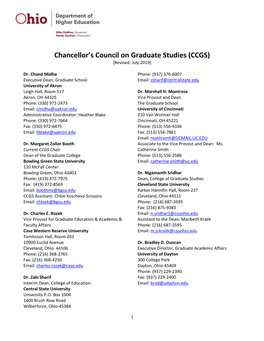 Chancellor's Council on Graduate Studies (CCGS)
