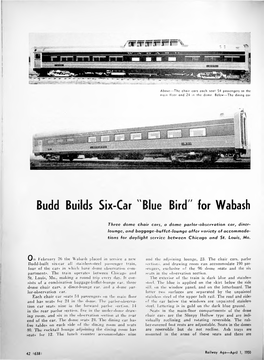 Budd Builds Six-Car "Blue Bird for Wabash
