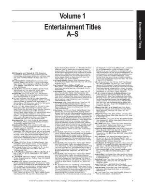 Volume 1 Entertainment Titles