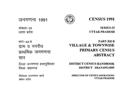 District Census Handbook, Pratapgarh, Part XII-B, Series-25, Uttar Pradesh