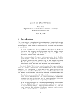 Notes on Distributions