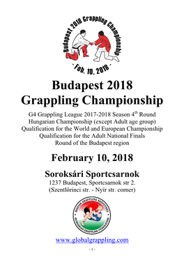 Budapest 2018 Grappling Championship