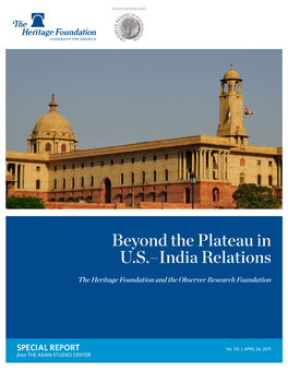 Beyond the Plateau in U.S.–India Relations
