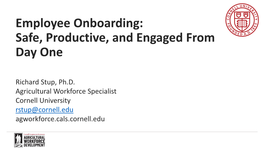 Employee Onboarding: Safe, Productive, and Engaged from Day One