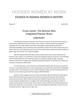 Vivian Carter: the Woman Who Integrated Popular Music
