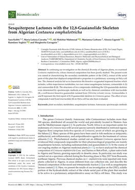 Sesquiterpene Lactones with the 12,8-Guaianolide Skeleton from Algerian Centaurea Omphalotricha