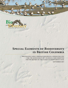 Special Elements of Biodiversity in British Columbia