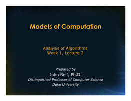 Models of Computation (RAM)