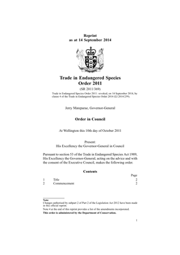 Trade in Endangered Species Order 2011