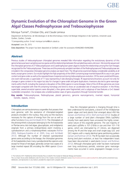 Dynamic Evolution of the Chloroplast Genome in the Green Algal Classes Pedinophyceae and Trebouxiophyceae