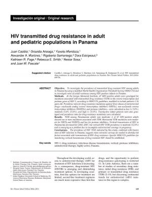 HIV Transmitted Drug Resistance in Adult and Pediatric Populations in Panama