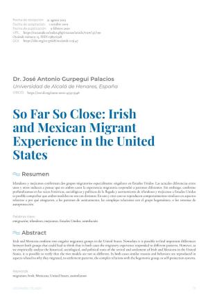 Irish and Mexican Migrant Experience in the United States