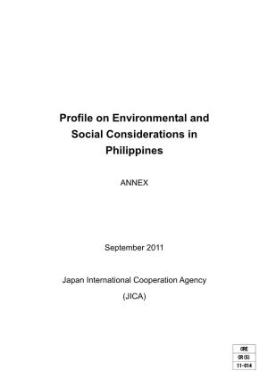 Profile on Environmental and Social Considerations in Philippines