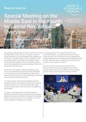 Special Meeting on the Middle East in the Fourth Industrial Revolution Overview