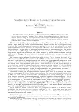 Quantum Lower Bound for Recursive Fourier Sampling