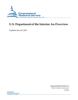 U.S. Department of the Interior: an Overview