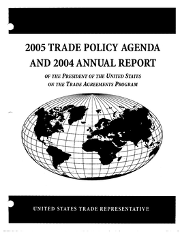 I. 2005 Trade Policy Agenda
