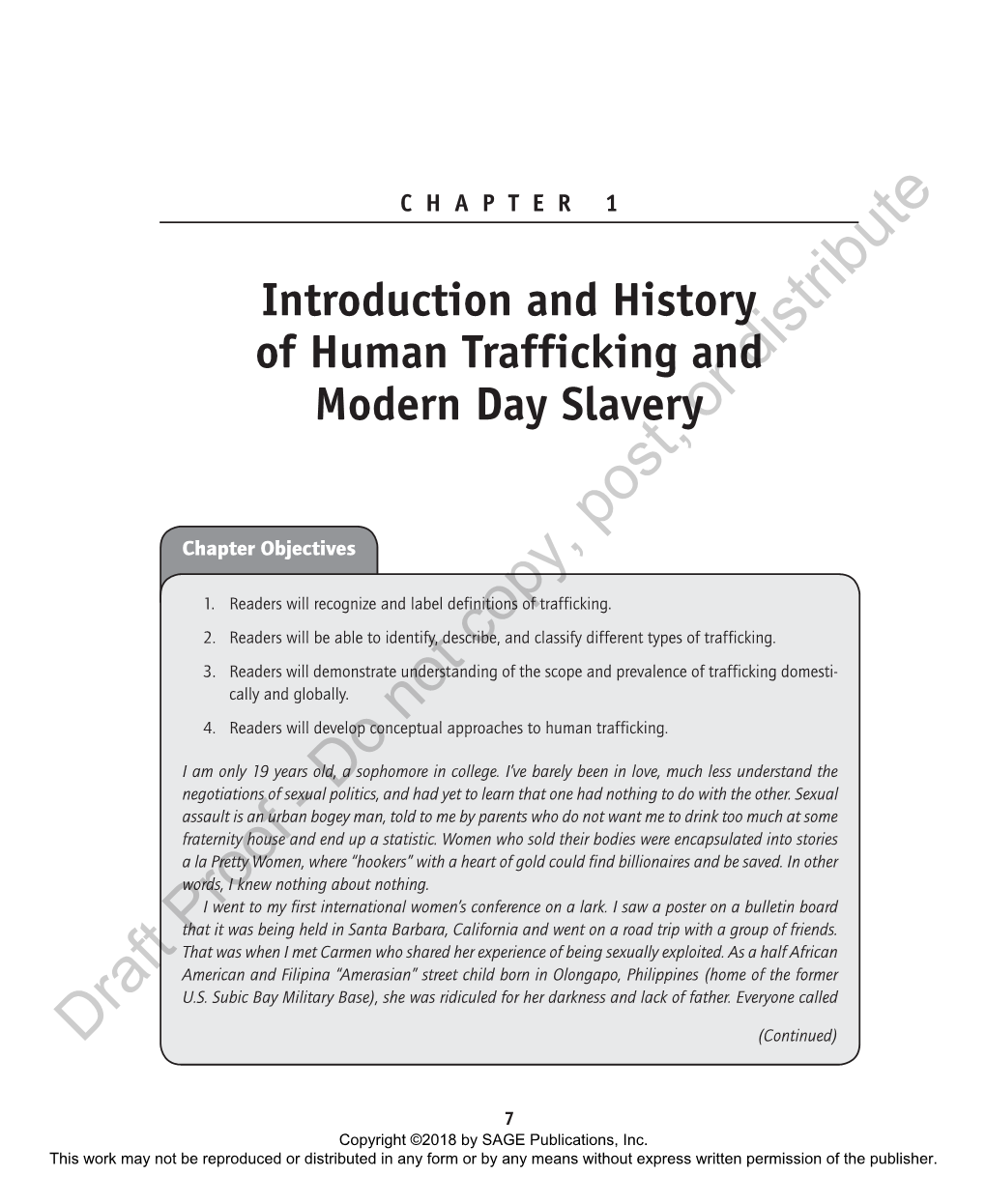 Introduction and History of Human Trafficking and Modern Day Slavery