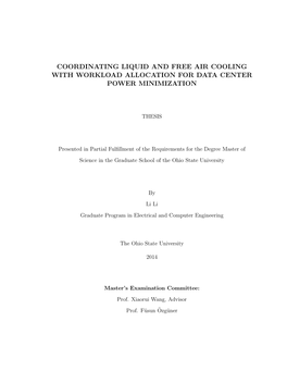 Coordinating Liquid and Free Air Cooling with Workload Allocation for Data Center Power Minimization