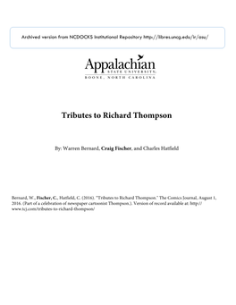 Tributes to Richard Thompson