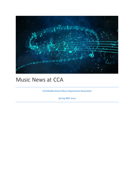 Music News at CCA