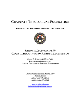 General Applications of Pastoral Logotherapy