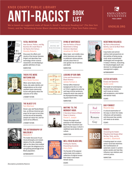 Anti-Racist Book List