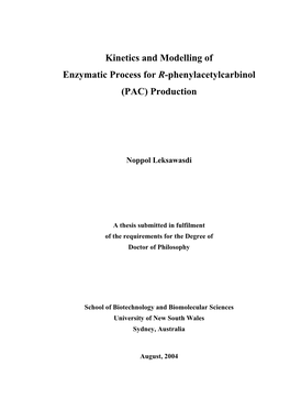 Kinetics and Modelling of Enzymatic Process for R-Phenylacetylcarbinol (PAC) Production