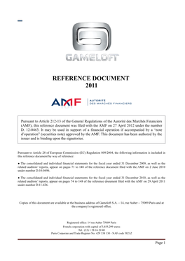 Reference Document 2011