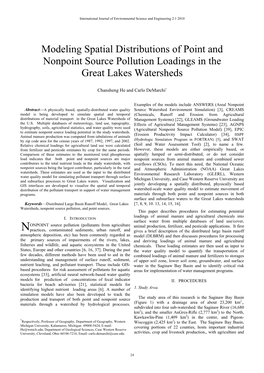 Modeling Spatial Distributions of Point and Nonpoint Source Pollution Loadings in the Great Lakes Watersheds