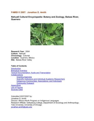Nahuatl Cultural Encyclopedia: Botany and Zoology, Balsas River, Guerrero
