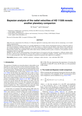 Bayesian Analysis of the Radial Velocities of HD 11506 Reveals Another Planetary Companion