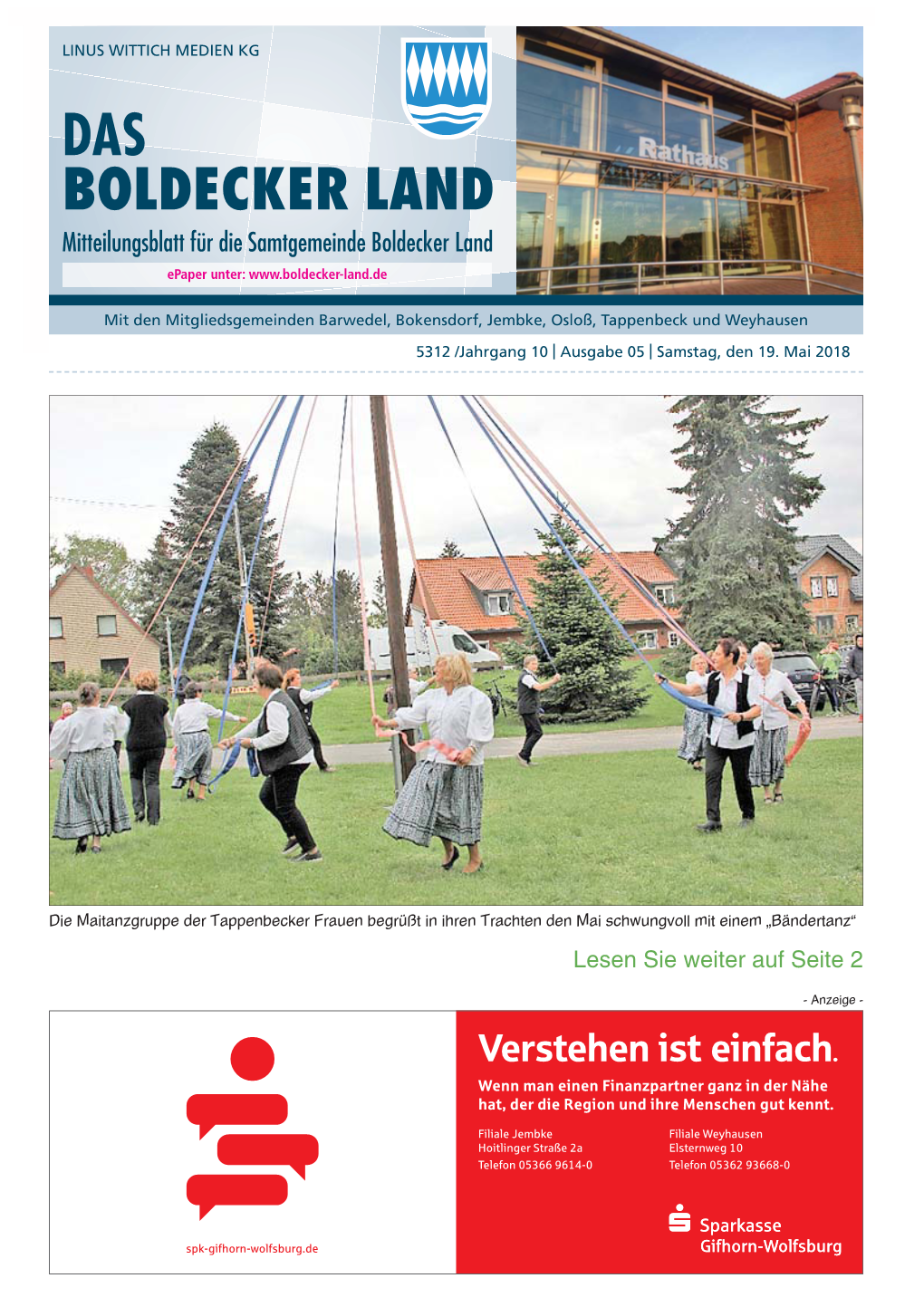 Mitteilungsblatt Für Die Samtgemeinde Boldecker Land Epaper Unter