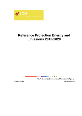 Reference Projection Energy and Emissions 2010-2020