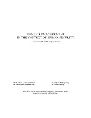 Women's Empowerment in the Context of Human Security: a Discussion Paper by Beth Woroniuk