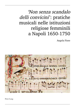 Musicali Nelle Istituzioni Religiose Femminili a Napoli 1650-1750