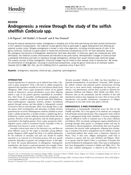 Androgenesis: a Review Through the Study of the Selﬁsh Shellﬁsh Corbicula Spp