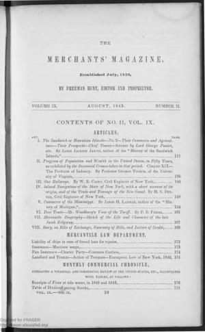 Merchants' Magazine: August 1843, Vol. IX, No. II