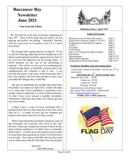 Buccaneer Bay Newsletter June 2021