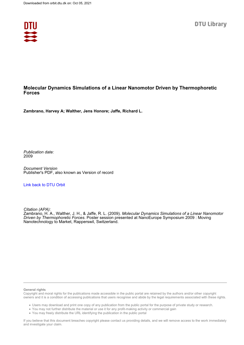 Molecular Dynamics Simulations of a Linear Nanomotor Driven by Thermophoretic Forces