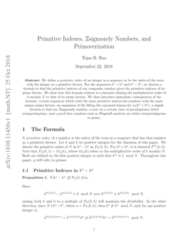Primitive Indexes, Zsigmondy Numbers, and Primoverization