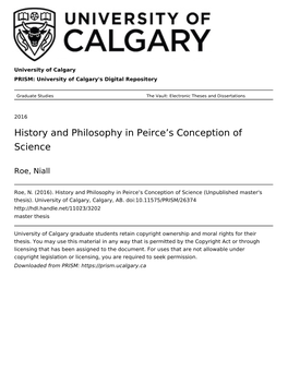 History and Philosophy in Peirce's Conception of Science
