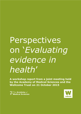 Evaluating Evidence in Health’