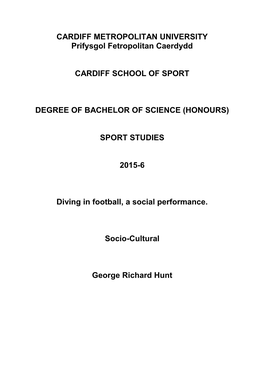 Diving in Football, a Social Performance Table of Contents