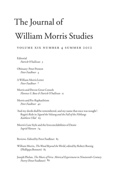 The Journal of William Morris Studies